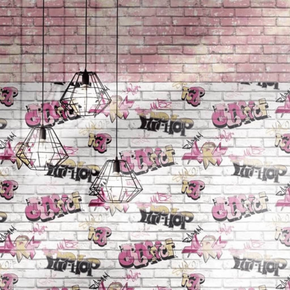 Noordwand behang urban Friends coffee bricks roze en wit