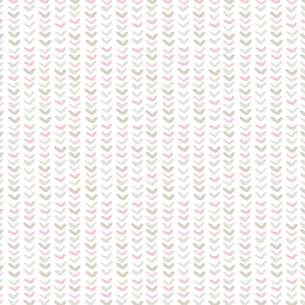 Noordwand Noordwand Behang baby Kleine Harten wit en roze