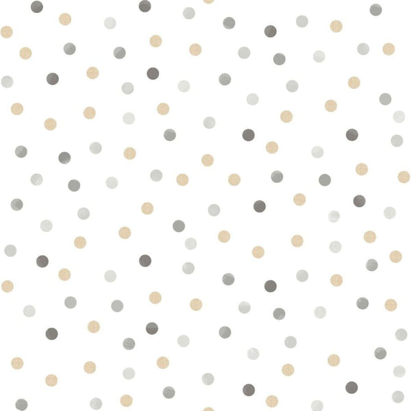 Noordwand Noordwand Behang baby Confetti Dots wit grijs beige