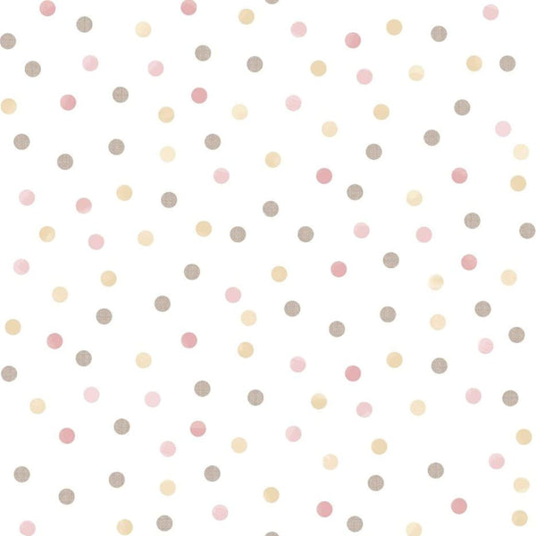 Noordwand behang mondo baby confetti dots roze wit bruin