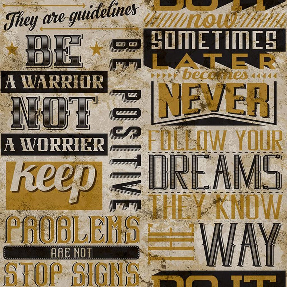 Noordwand behang vrienden koffie woorden en letters metallic en zwart