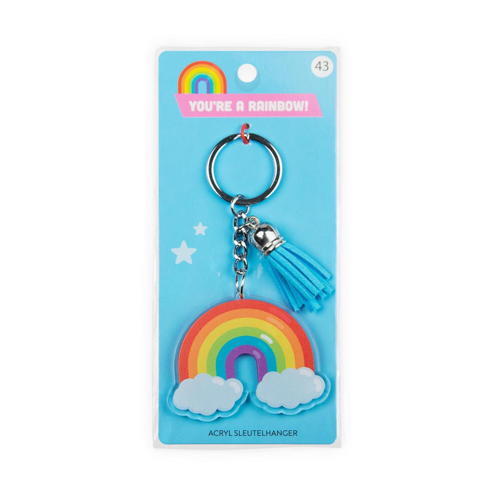 Paperdreams sleutelhanger- regenboog acryl 6,5x13,5cm
