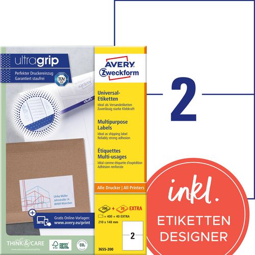 Multifunctionele etiketten avery 4200 stuks
