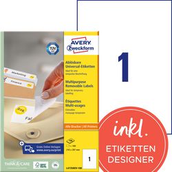 Universele etiketten avery wit 200 stuks
