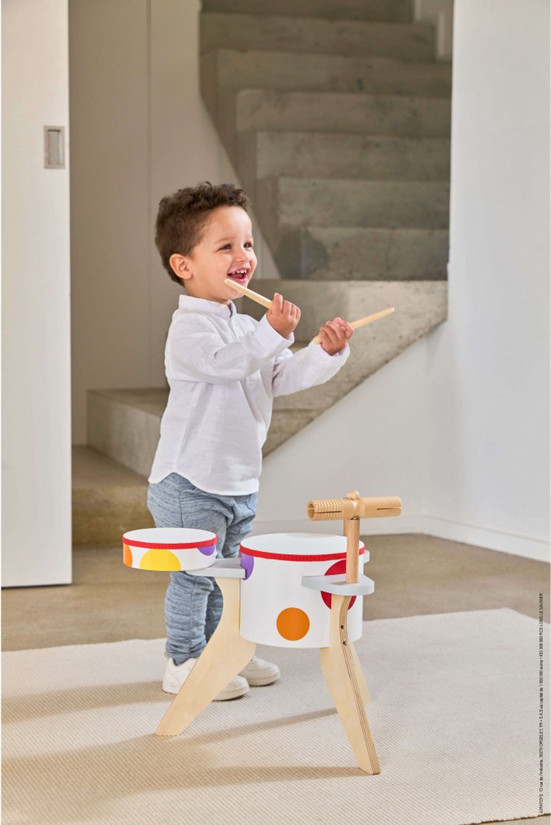 Janod - confetti - drumstel - voor kleine muzikanten