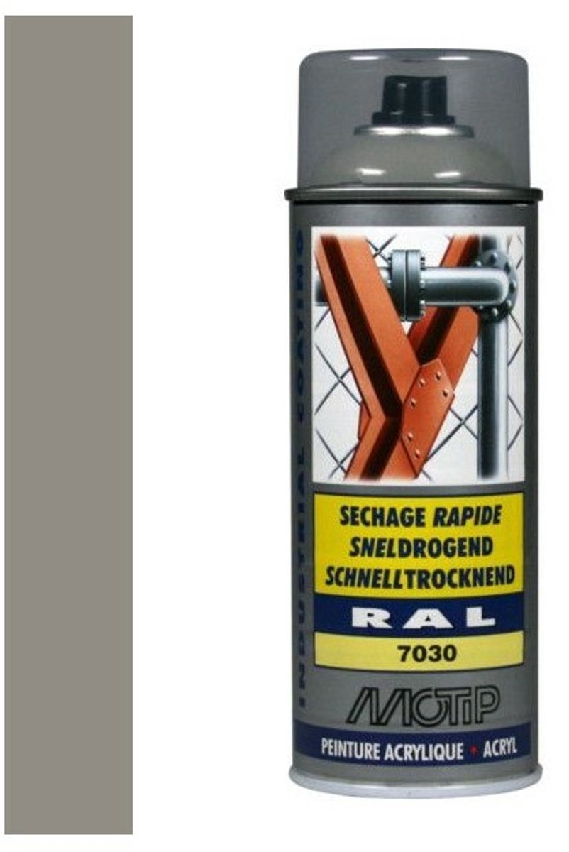 Motip industrial acryllak hoogglans ral 7030 blauwgrijs - 400 ml