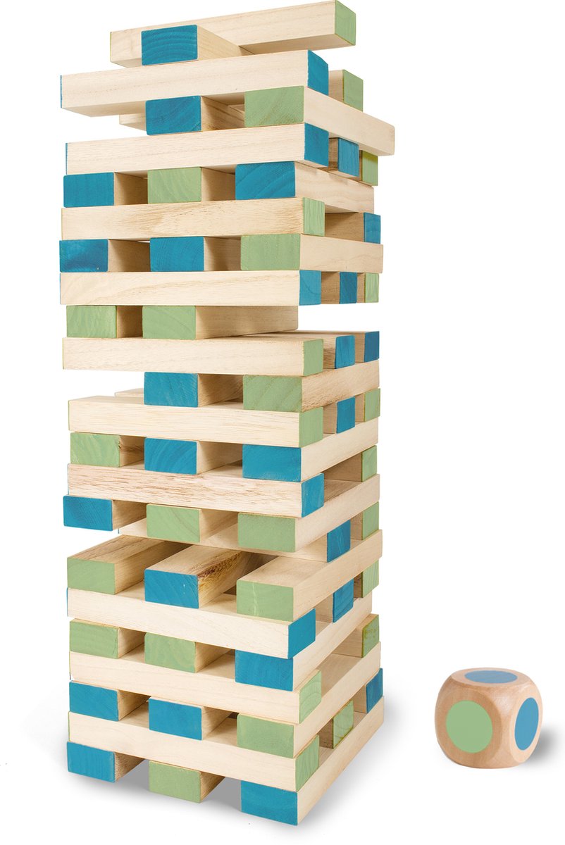 Bs speelgoed mega houten wiebeltoren spel, 61dlg.