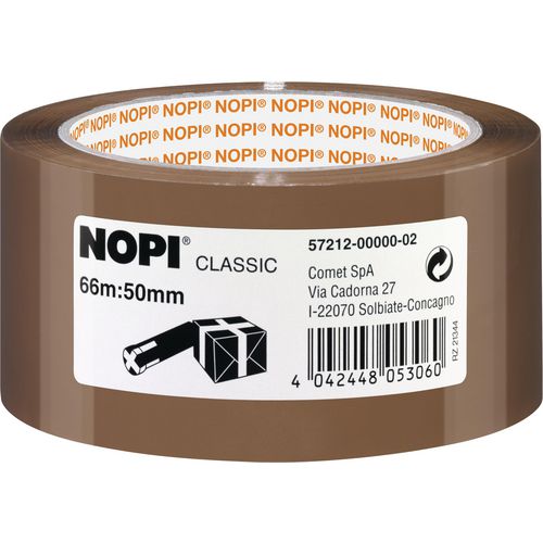 Verpakkingstape nopi classic 50 mm x 6 m bruin