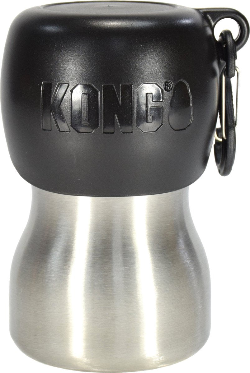 Kong h2o drinkfles roestvrij staal zwart
