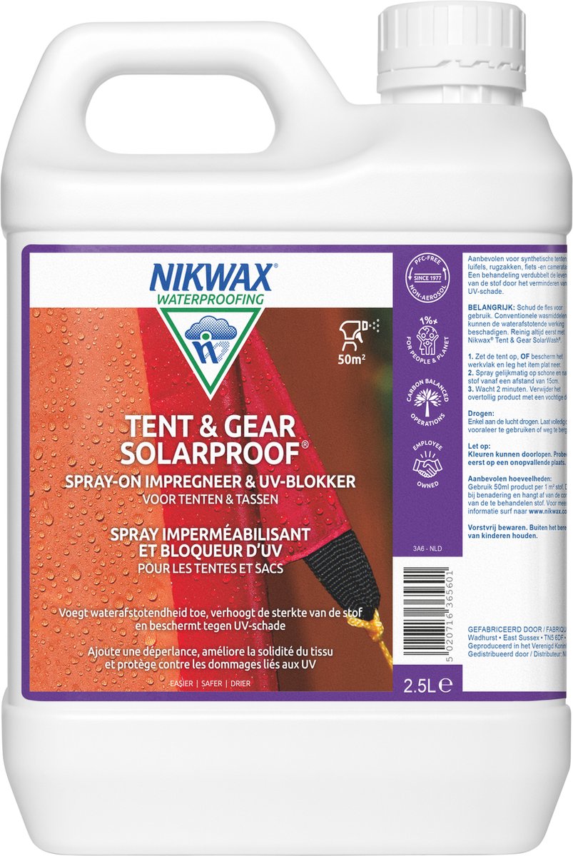 Nikwax tent gear solarproof 2.5 litre