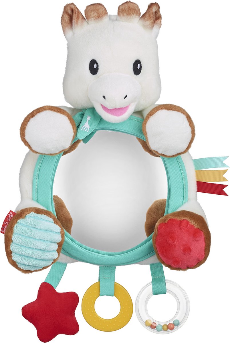 Sophie de giraf activiteitenspiegel - knuffel - baby speelgoed - kraamcadeau - babyshower cadeau - vanaf 0 maanden - 30 x 28 x 9 cm
