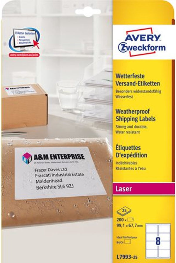Avery zelfklevende etiketten wit 200 stuks