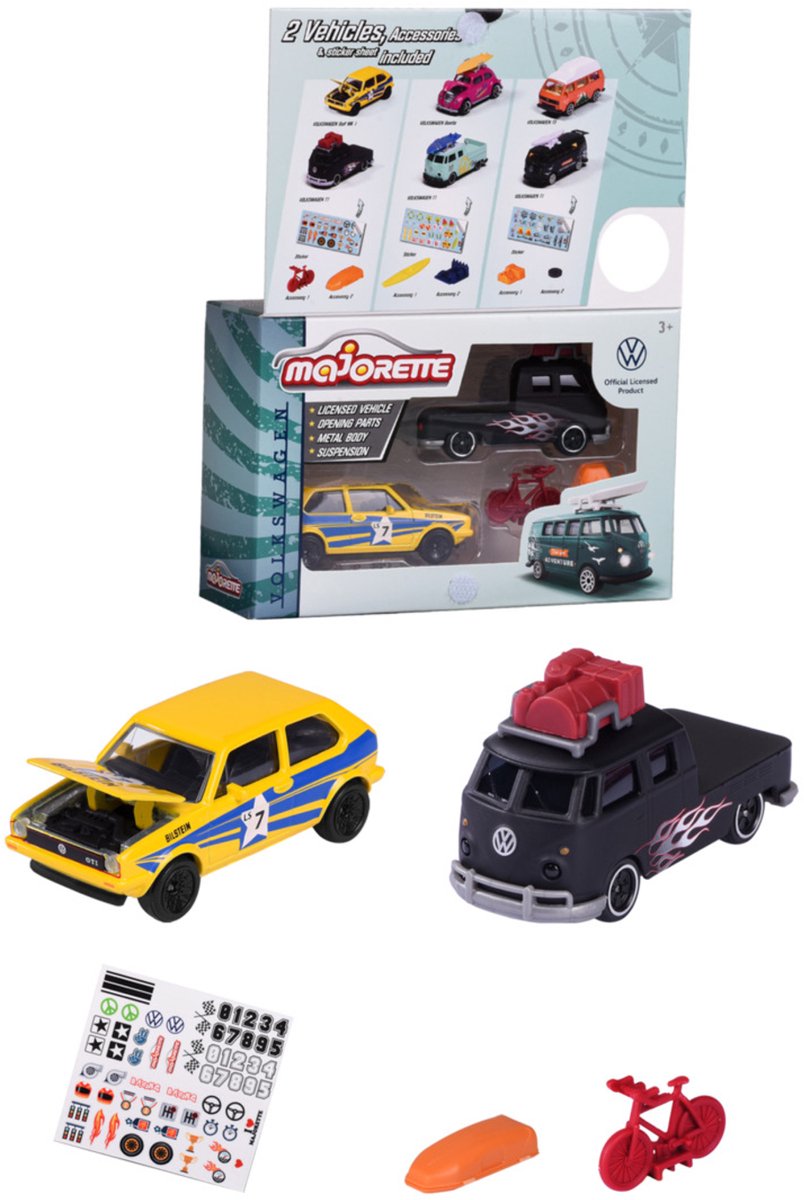 Majorette vw the originals racing set vw golf t1