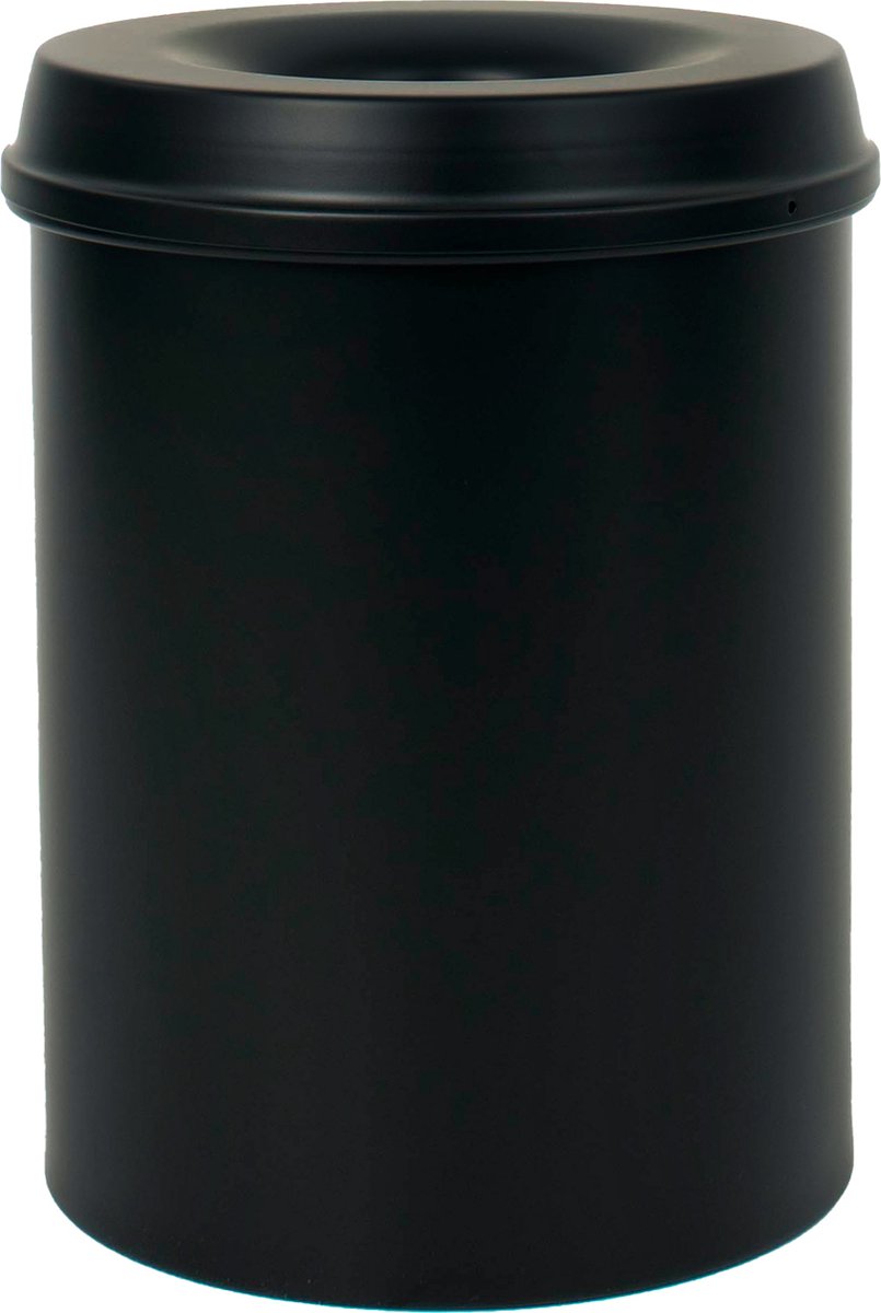 V-part - vlamdovende papierbak 15 ltr - steel - zwart