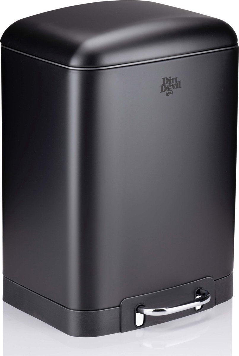 Dirt devil pedaalemmer 12 liter - prullenbak badkamer - rvs - zwart