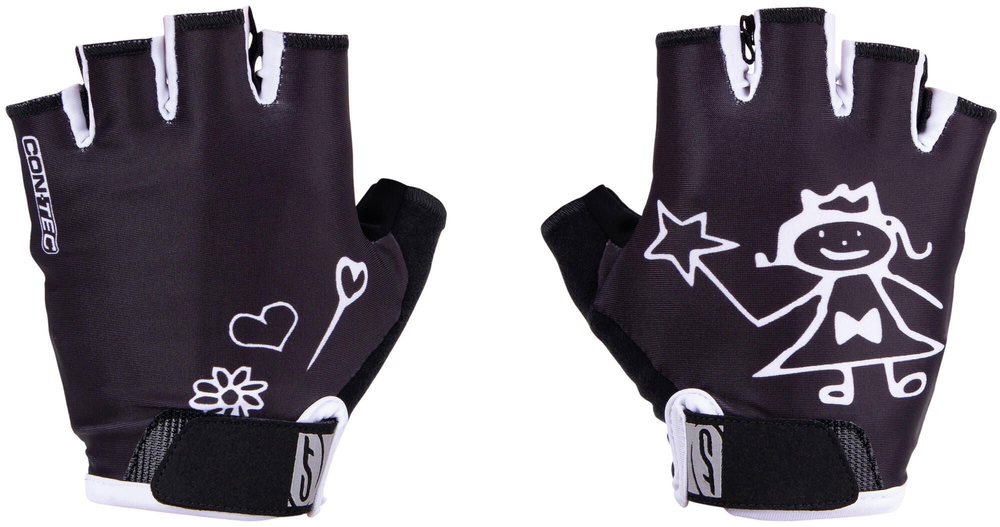 Contec kinderhandschoen girly ct glove girly black white - m