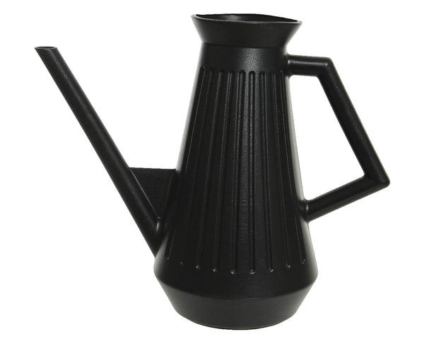 Decoris gieter kunststof 1,8 liter l29-w14-h24.5cm zwart ribbel