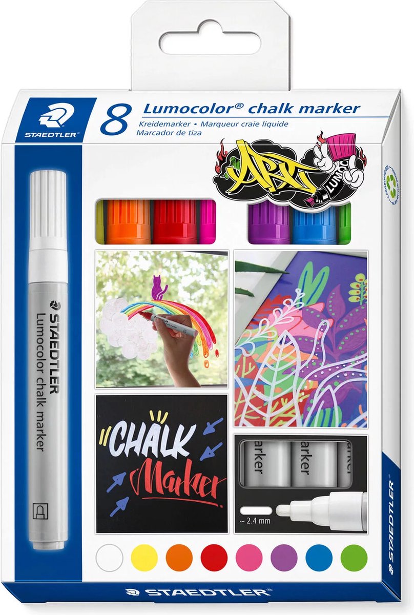 Staedtler lumocolor chalk marker set 8 kleuren