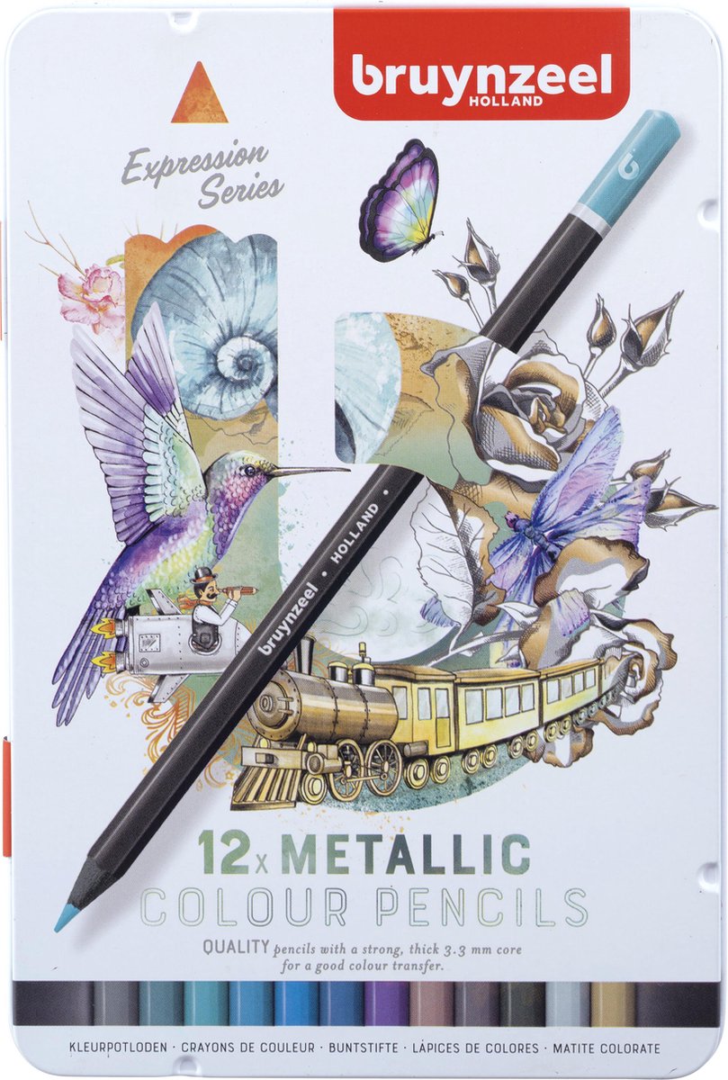 Bruynzeel expression kleurpotloden metallic blik tinten 12
