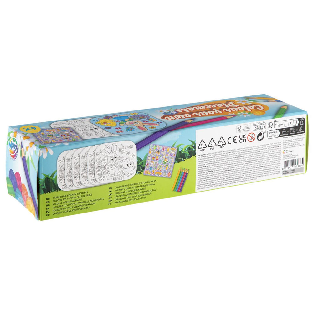 Moxy versier je eigen paas placemats, 6st. (incl potloden stickers)