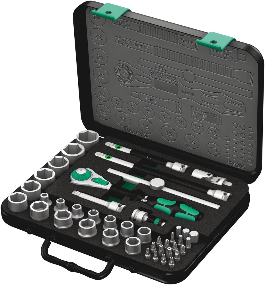 Wera zyklop speed-knarrens.8100 sb2 3 8 gereedschapsset (42-delig)