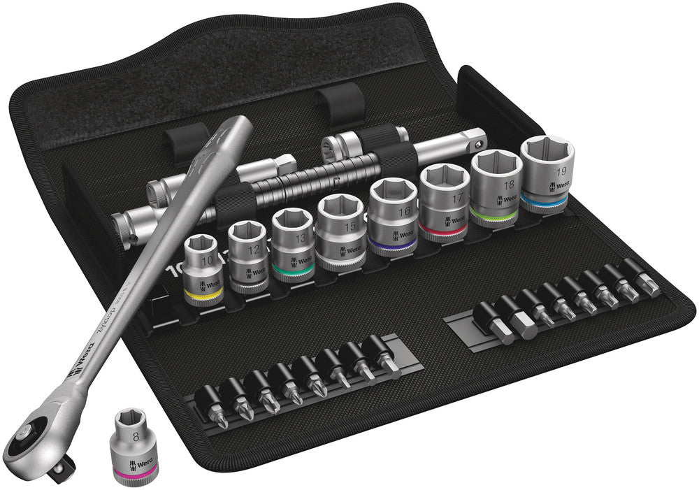 Wera zyklop metal-knarrens.8100 sb7 3 8 gereedschapsset ( 28-delig )