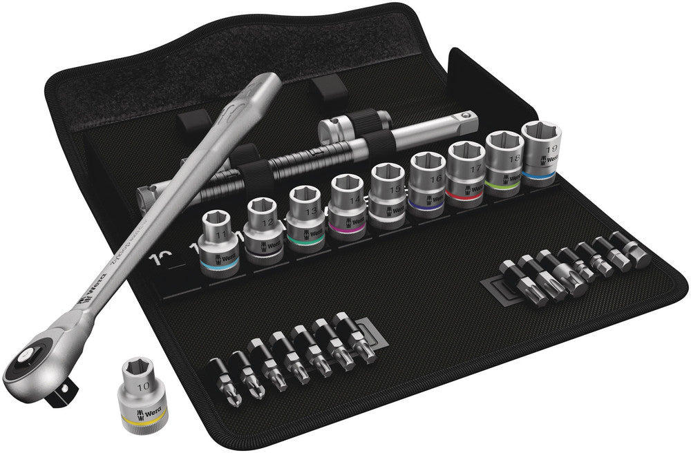 Wera 8100 sc 7 zyklop metal-ratelset met doorsteekvierkant 1 2 aandrijving gereedschapsset ( 28-delig )