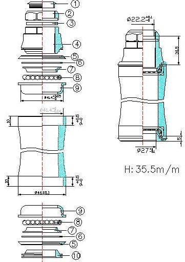 Tecora balhoofdstel verloop gazelle nm 22,2 41,4 27 semi gei
