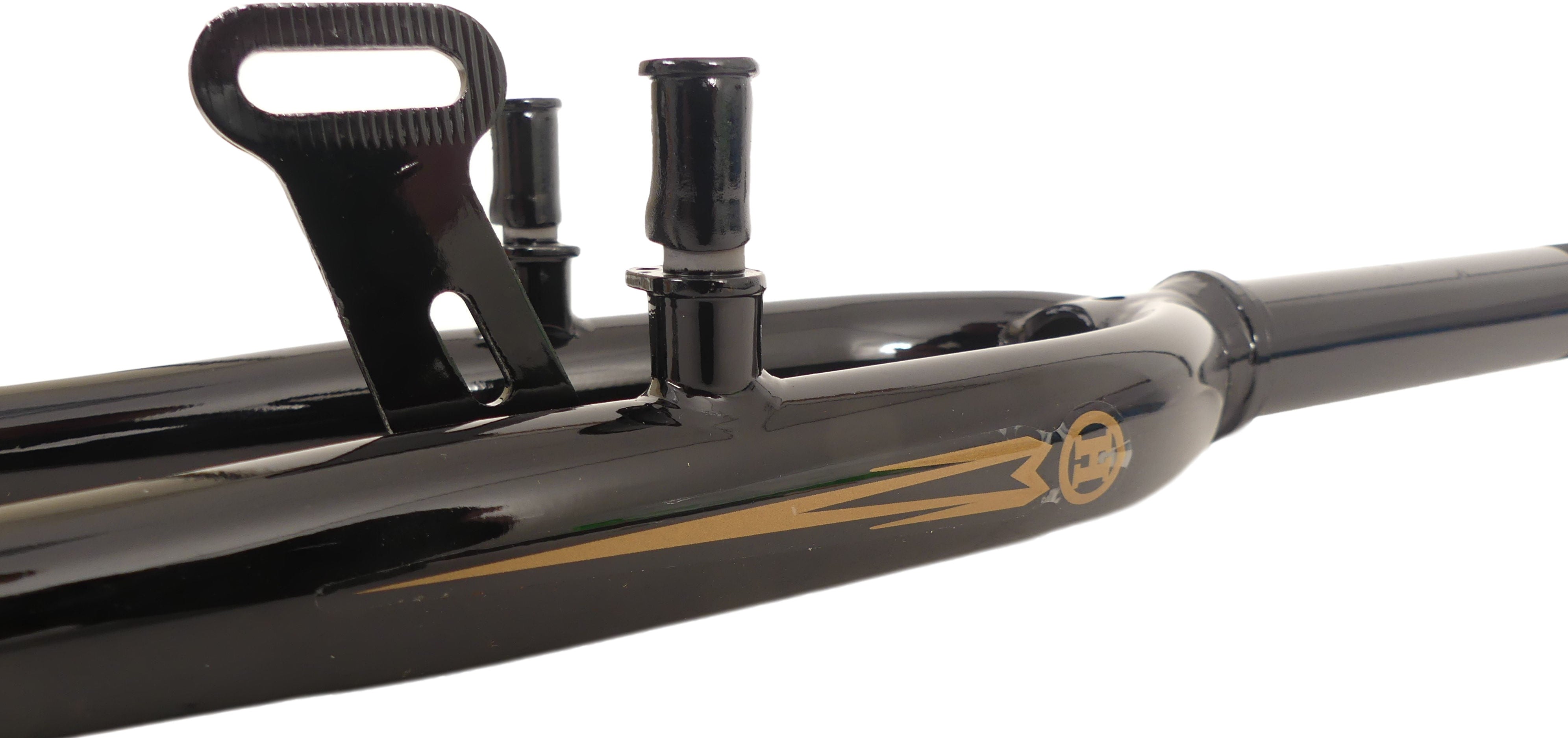 Fourche avant hybride 28 avec tube de direction 1 1 8 - came de frein V-brake et crochet dynamo - noir