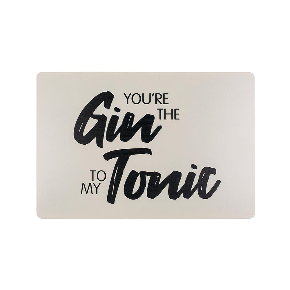 Ootb metalen tekstbord you're the gin to my tonic 20x30cm metaal