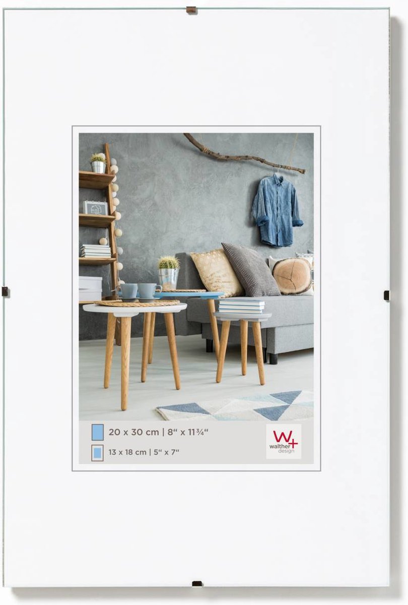 Walther fotolijstloze schilderijhouders (clip frame) - frameformaat 20x30 cm - antireflecterend glas