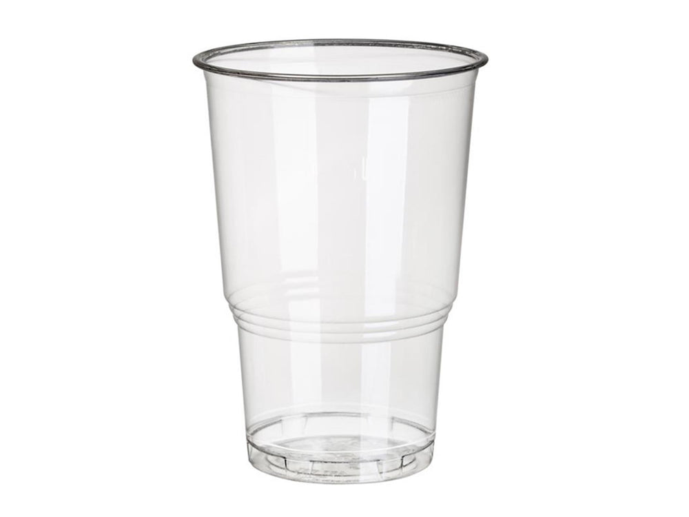Papstar 25 drinkbekers pla pure 250ml ã˜7,8x11cm glashelder met schuimkraag