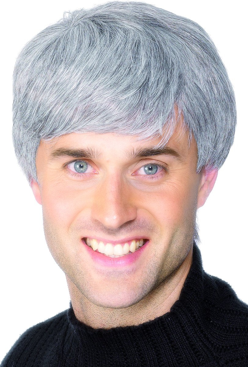 Smiffys moderne grijze pruik voor mannen - verkleedpruik - one size
