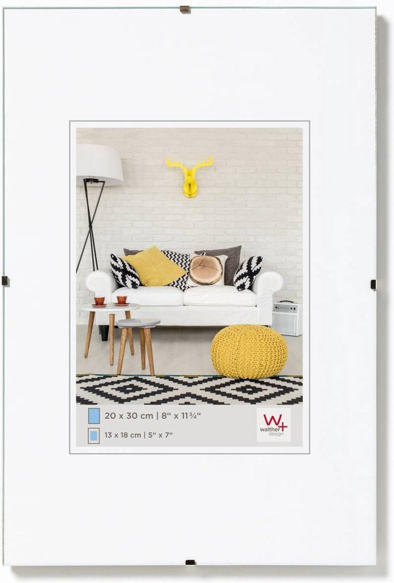 Walther fotolijstloze schilderijhouders (clip frame) - frameformaat 42x60 cm - helder glas