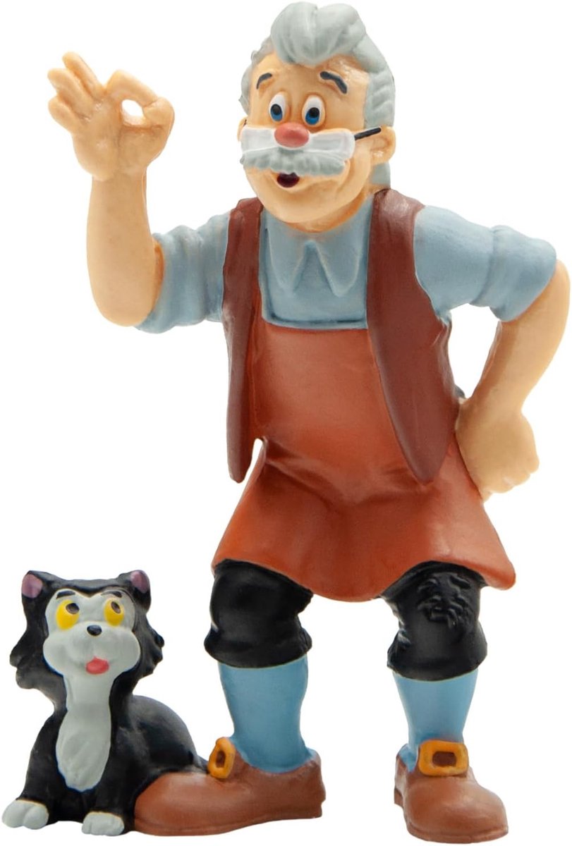Bullyland 12398 – speelfiguur disney pinokkio met gepetto – levensecht en detailrijk vormgegeven – ideaal als taartfiguur, verzamelobject of klein cadeautje voor kinderen vanaf 3 jaar