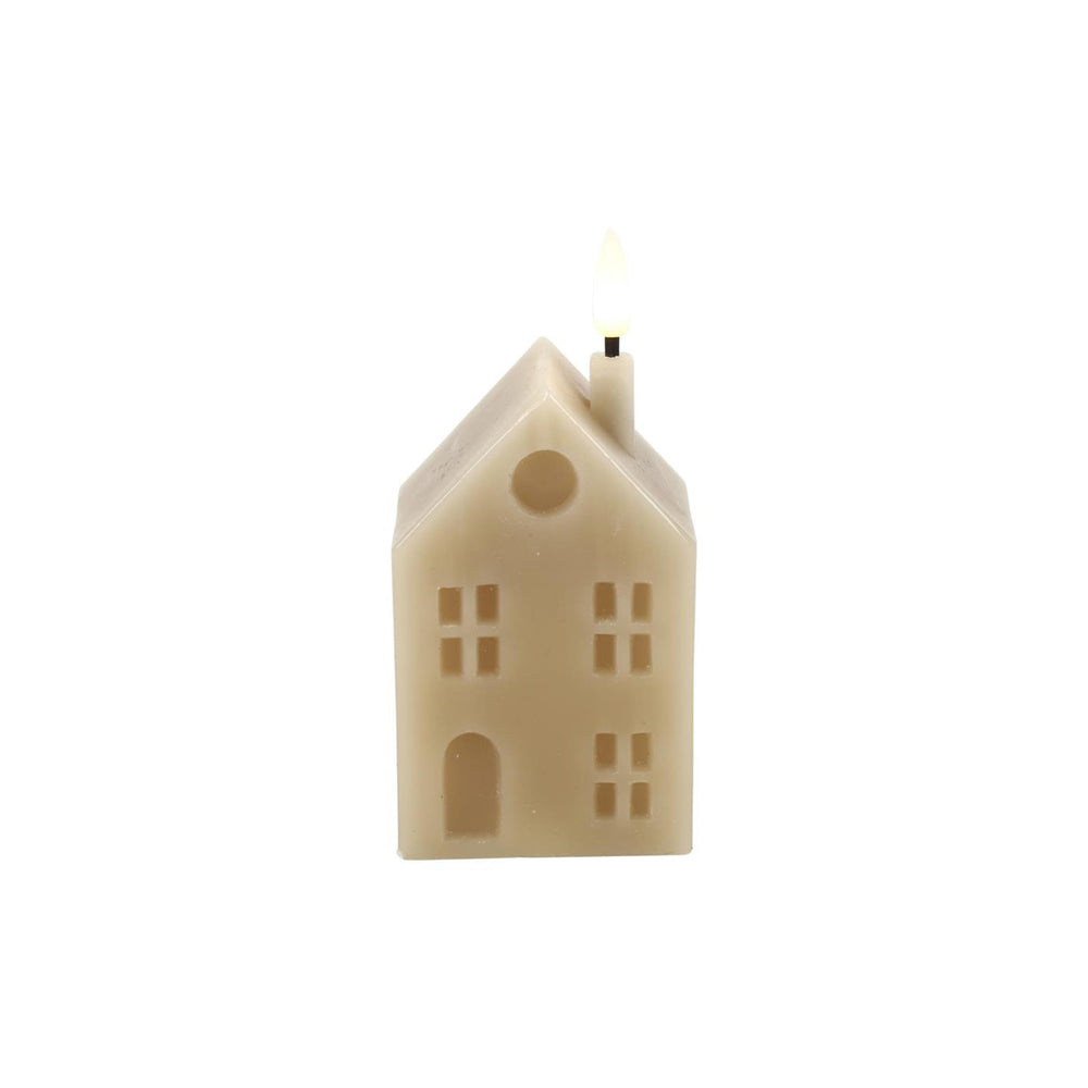 Countryfield lyon led kaars huis s beige 5x6x14cm