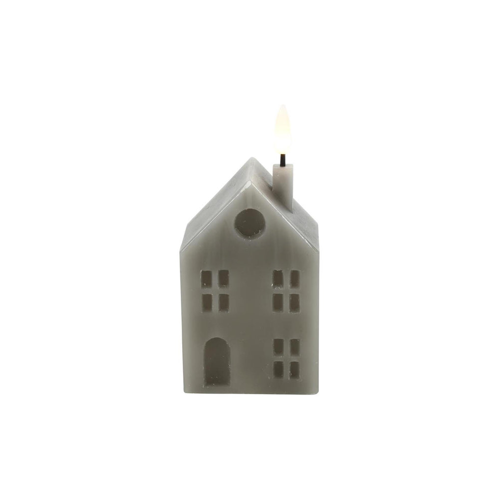 Countryfield lyon led kaars huis s grijs 5x6x14cm