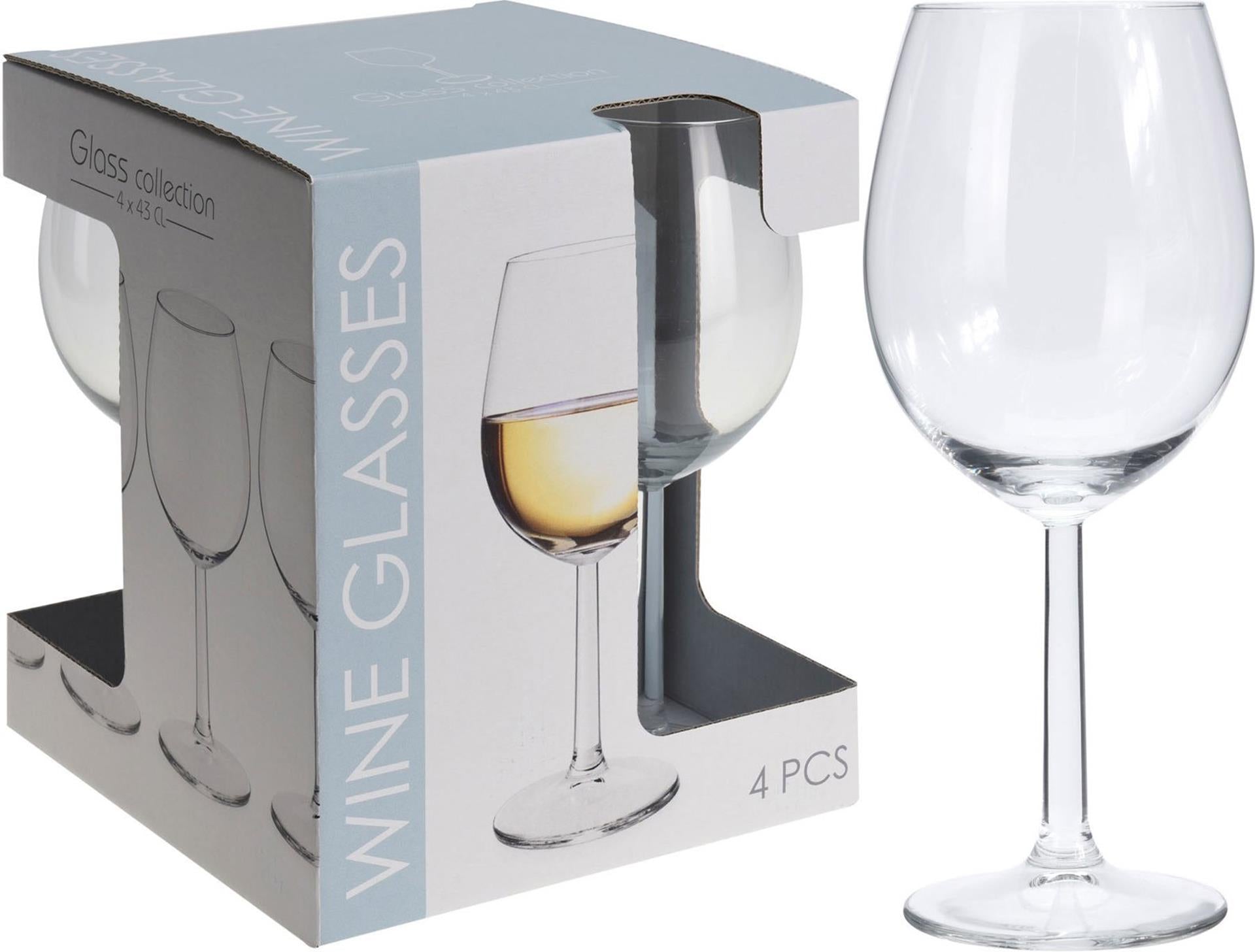 Excellent houseware wijnglas 43 cl set van 4 stuks