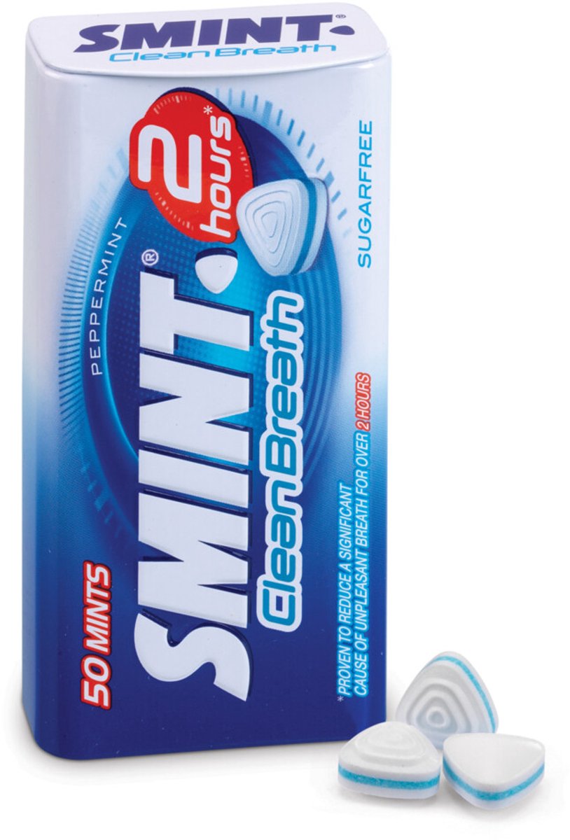 Smint clean breath peppermint - frismakers - suikervrij - 1x12stuks