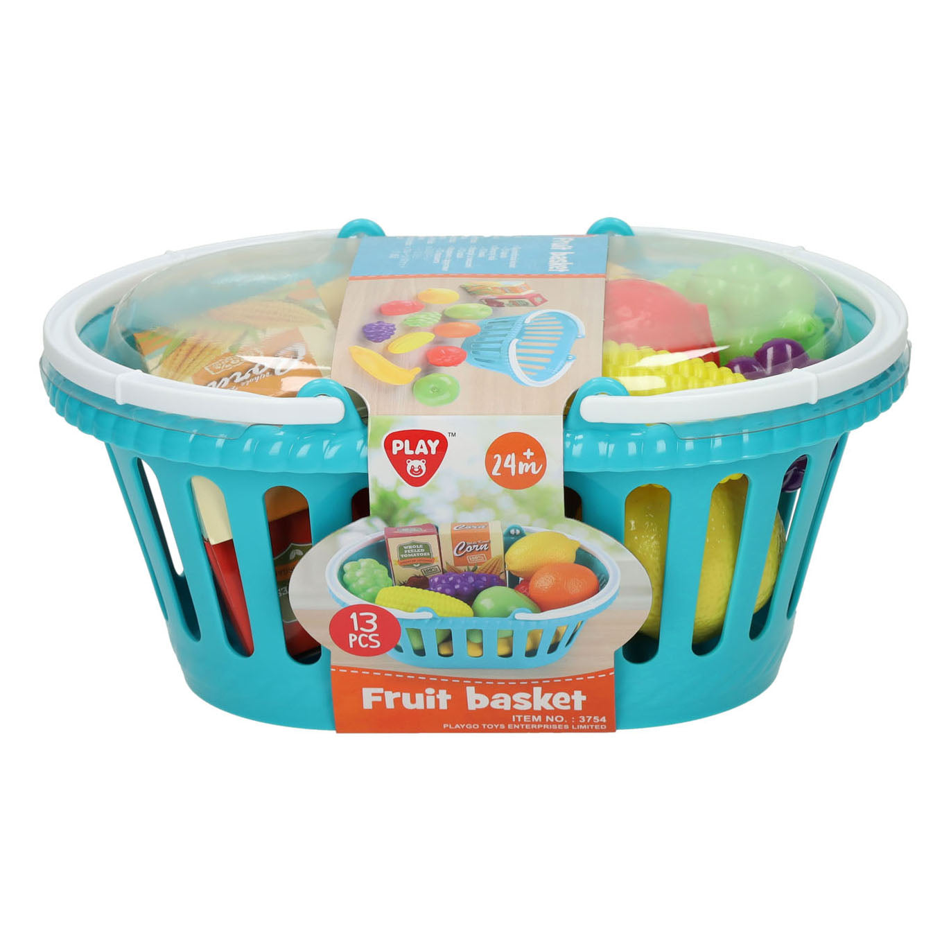 Speel mandje met fruit, 13dlg.