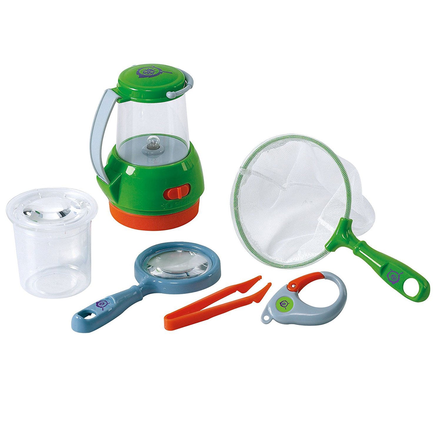 Speel natuur onderzoekerset, 6 dlg. met schepnet en vergrootglas