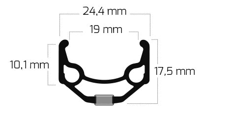 Ryde velg zac 19 28 622 x 19c aluminium 36 gaats 14g - zilver