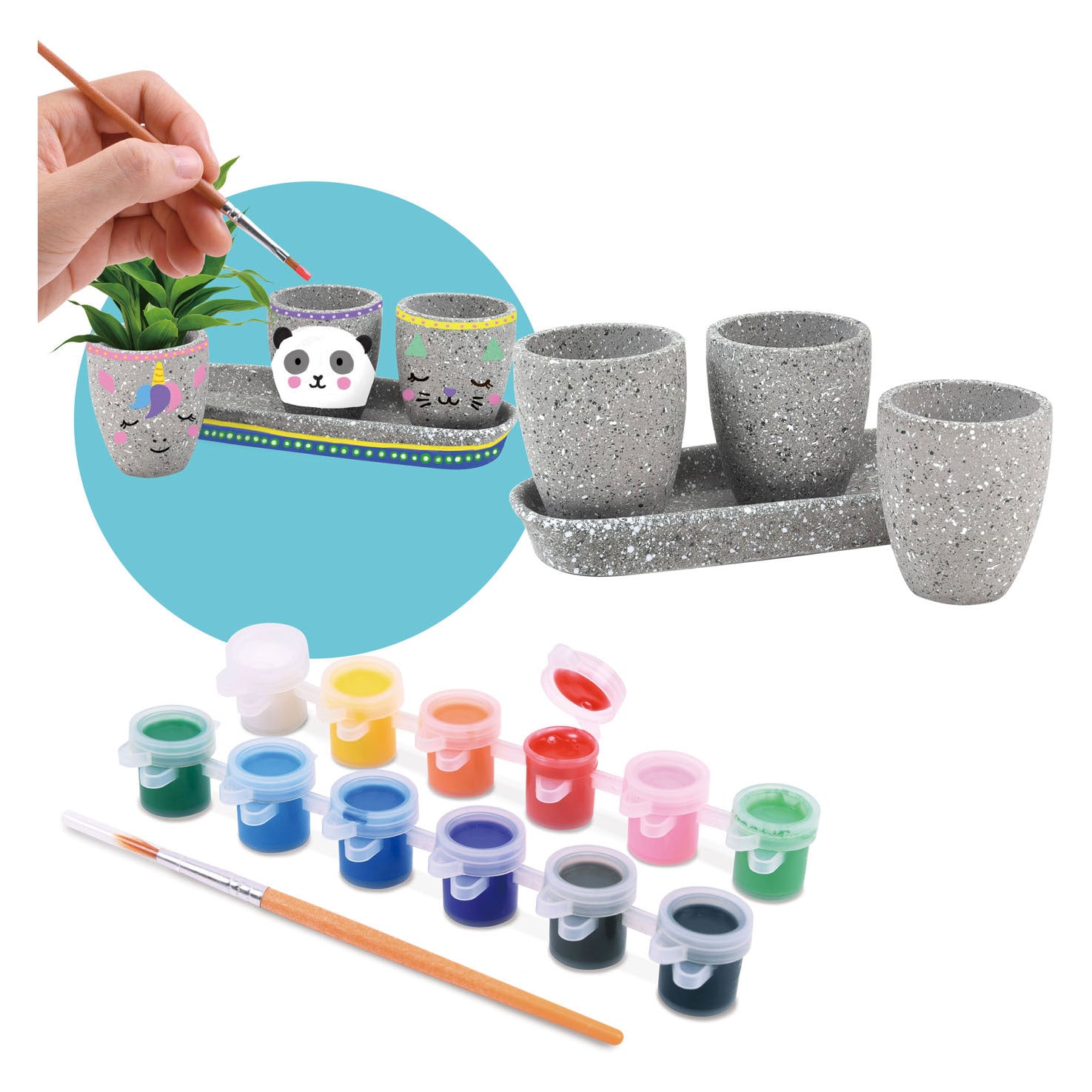 Speel Verf je eigen Cementen Bloempotten, 17dlg.
