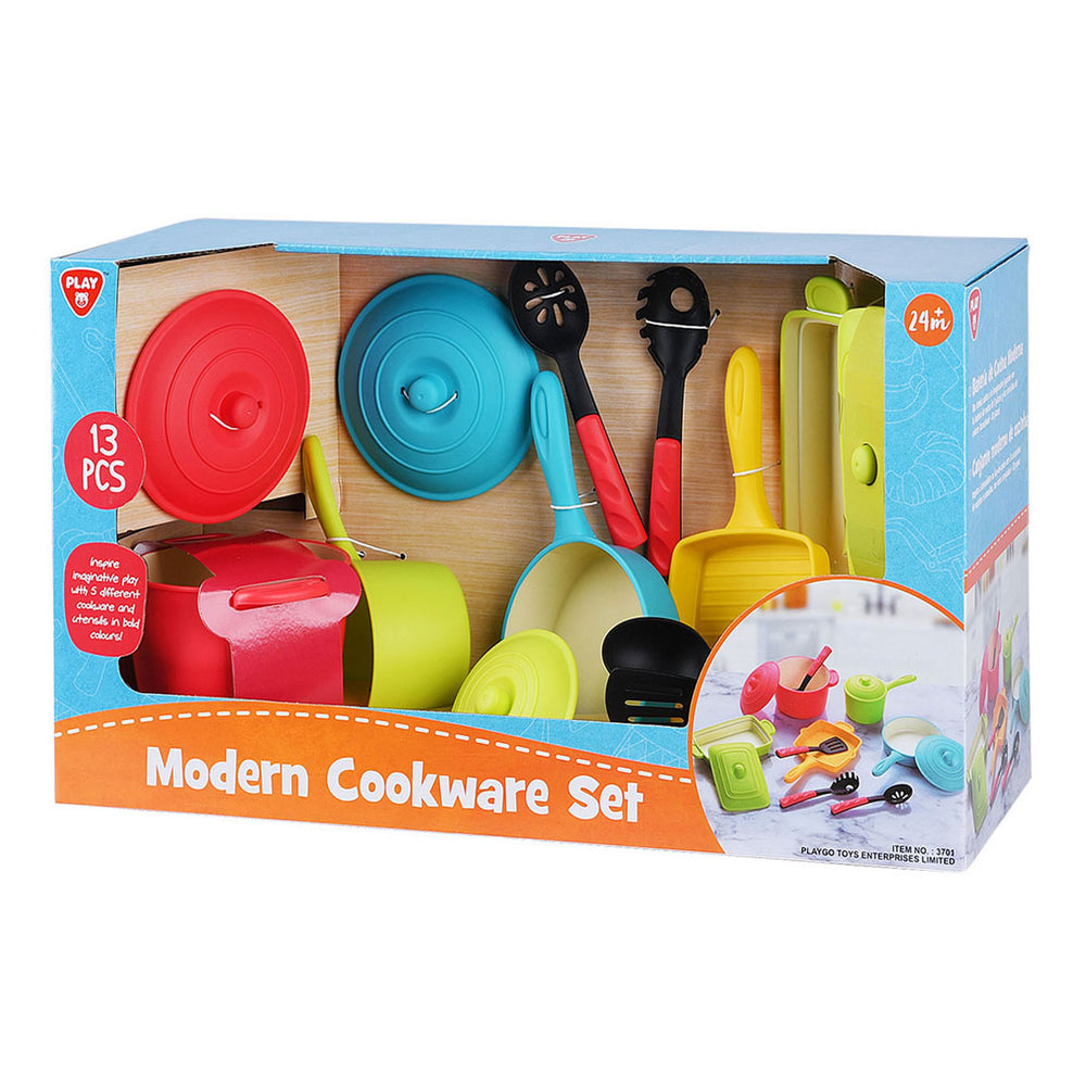 Speelpannen en keukenaccessoires moderne speelset, 13dlg.