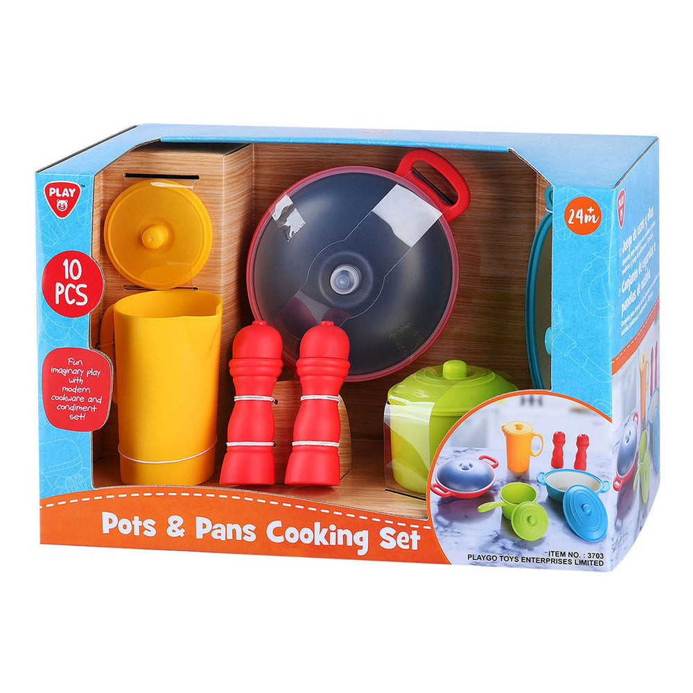 Speelpannen en potten kook speelset, 10dlg.