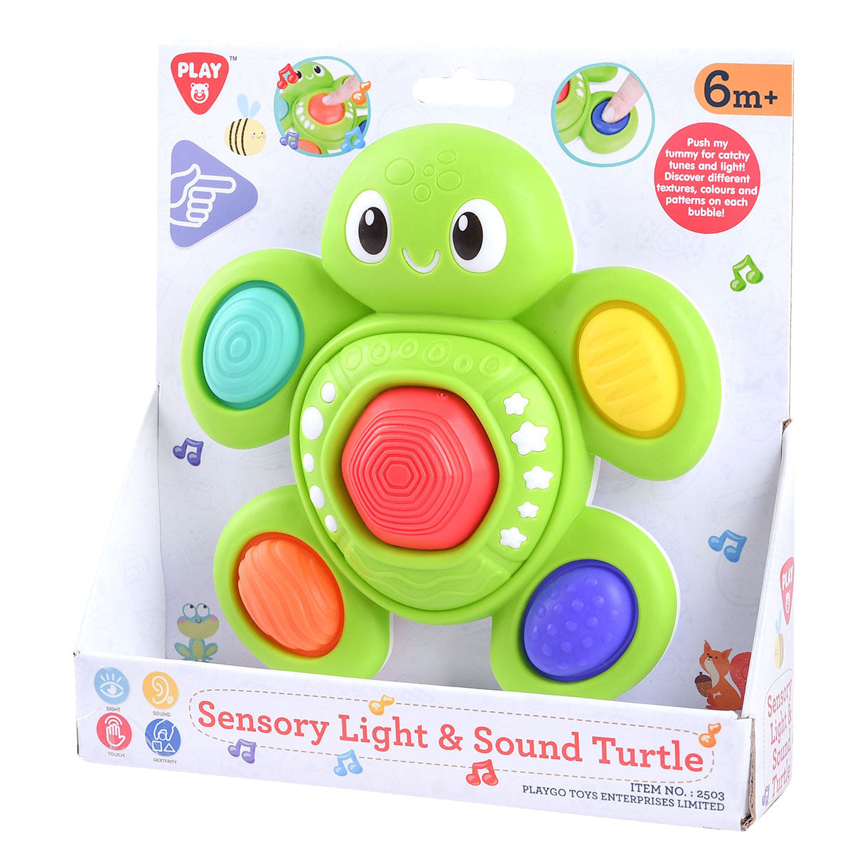 Speel baby sensorische schildpad met licht en geluid