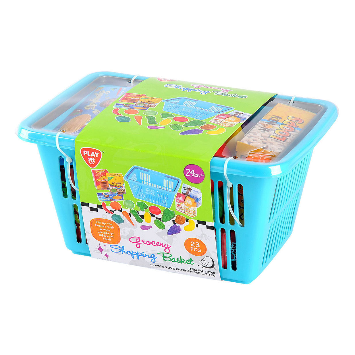 Speel winkelmandje met boodschappen speelset, 23dlg.