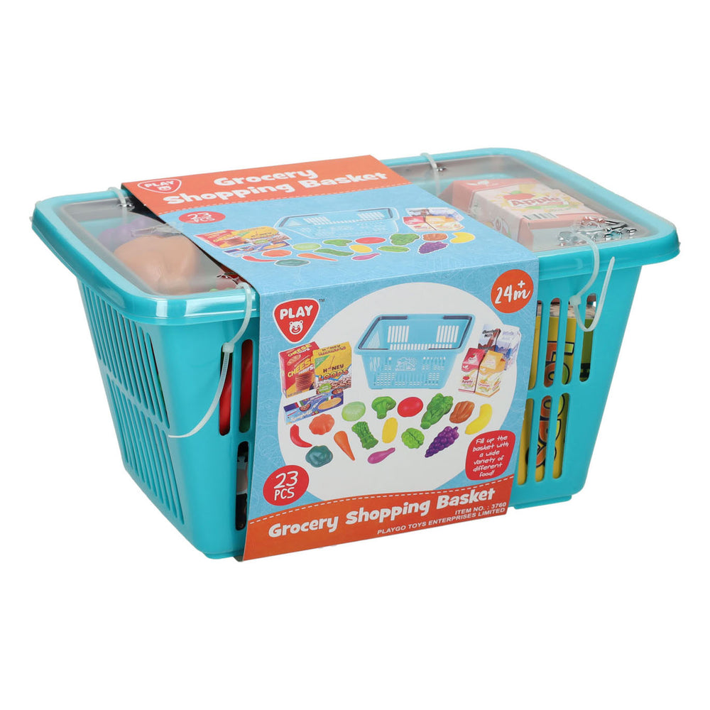 Speel winkelmandje met boodschappen speelset, 23dlg.
