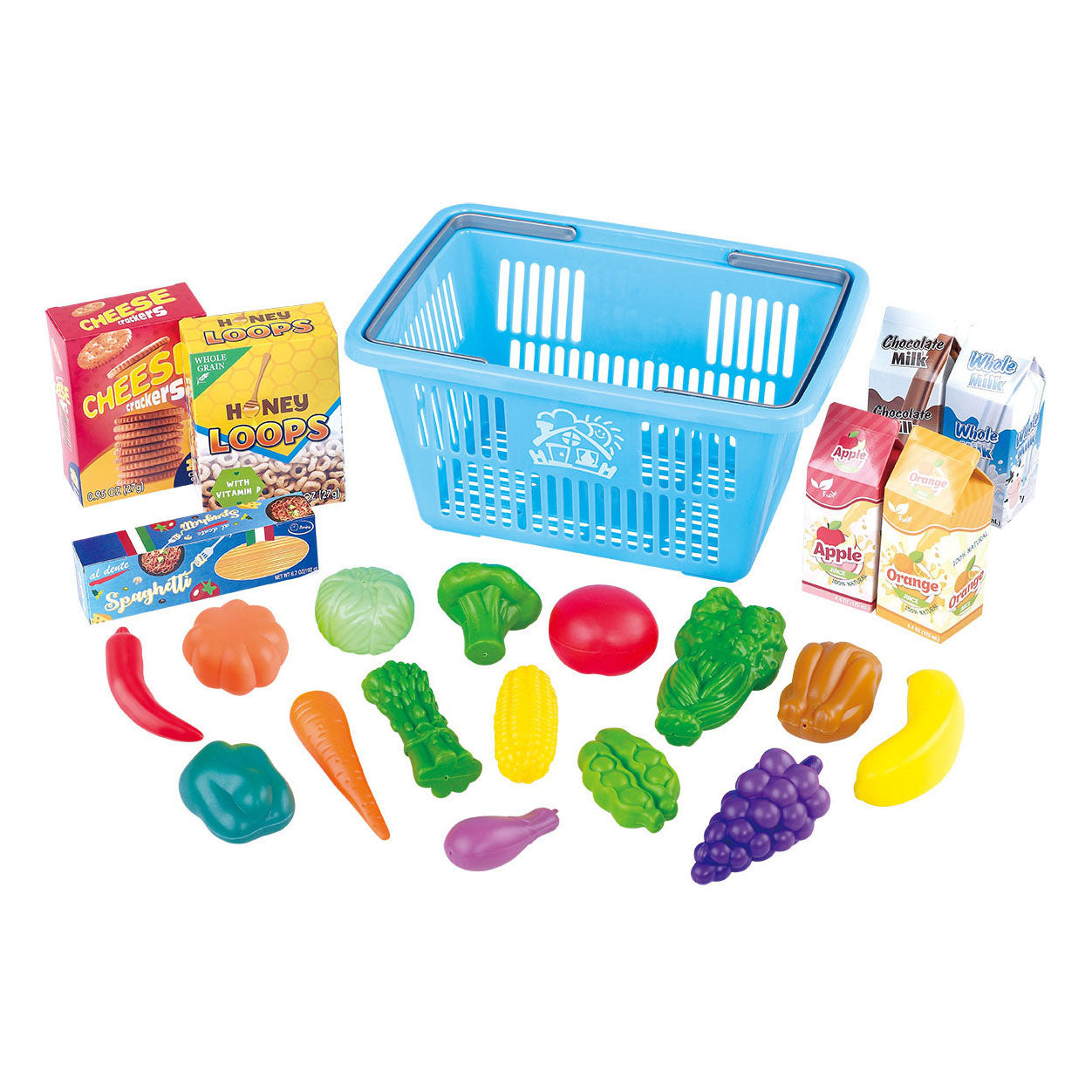 Speel winkelmandje met boodschappen speelset, 23dlg.