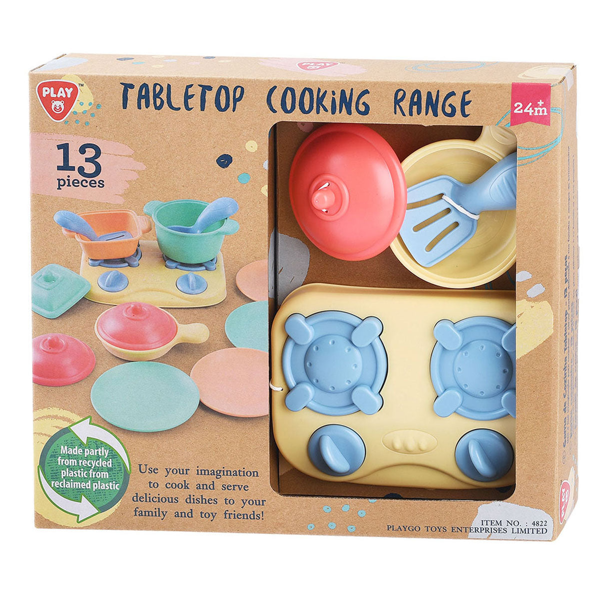 Playgo tafelblad kookfornuis met accessoires speelset - 13dlg.